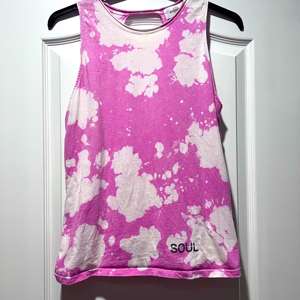 Soulcycle bleach dye open back tank